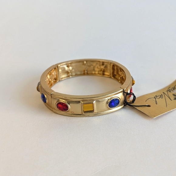 Patricia Nash Renaissance Egyptian Gold Tone Multi Gemstone Enamel Bracelet - Picture 3 of 7